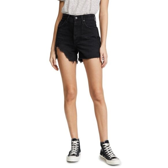 Agolde Dee Ultra High Rise Close Fit Short in Seeker - Picture 3 of 9